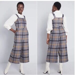 MODCLOTH PLAID JUMPSUIT Small